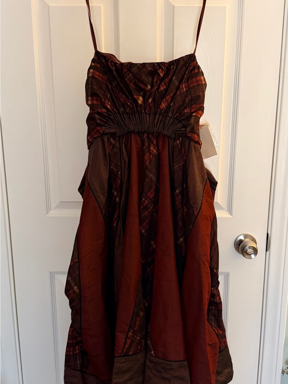 BCBG Ruby Red Plaid Woven Dress